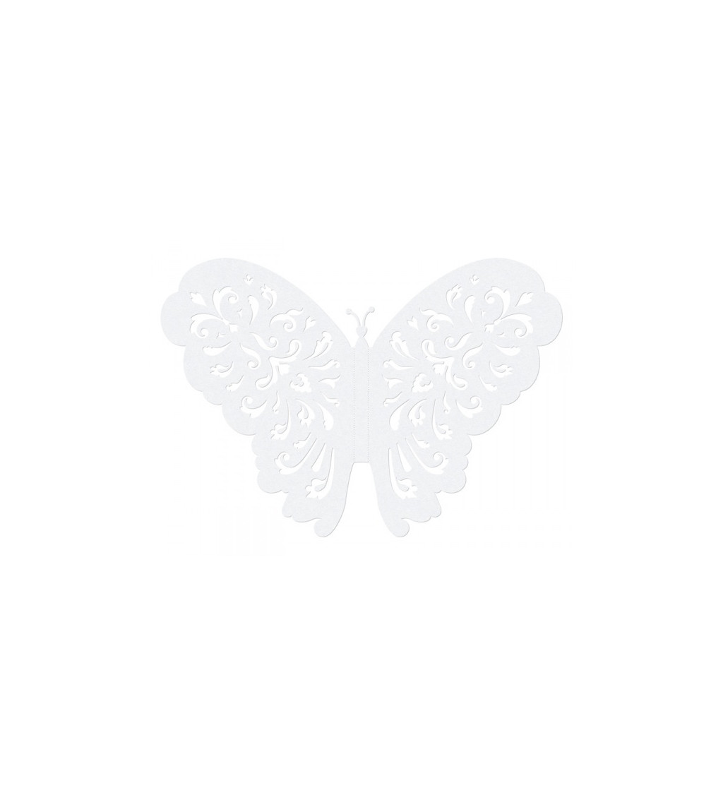 Papíroví motýlci lll - bílá - 10 ks
