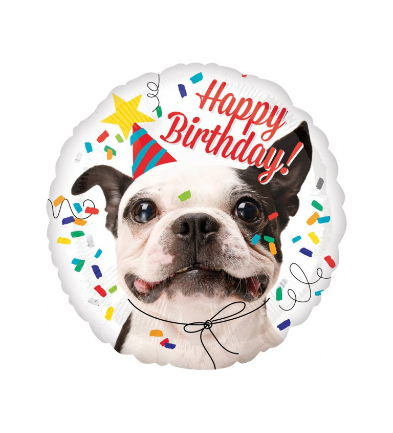 Fóliový balónek Happy Birthday - pes