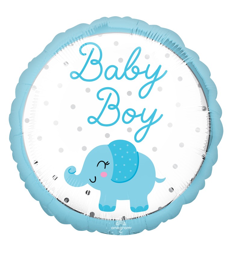 Baby Boy fóliový balónek se slonem