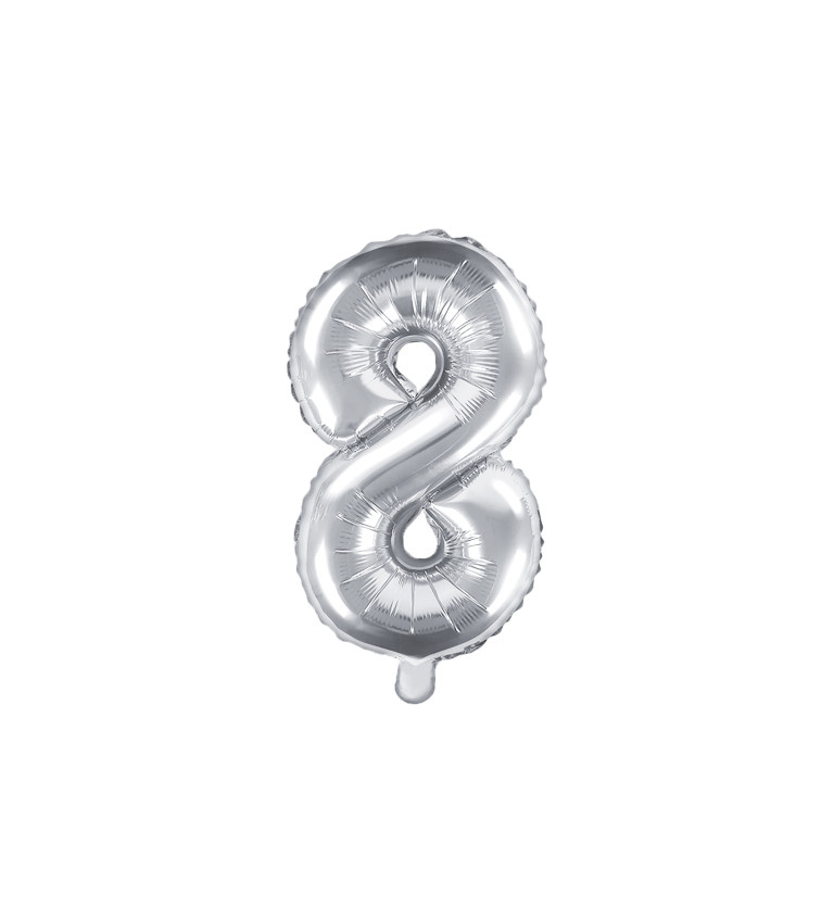 Fóliový balónek - stříbrné číslo 8