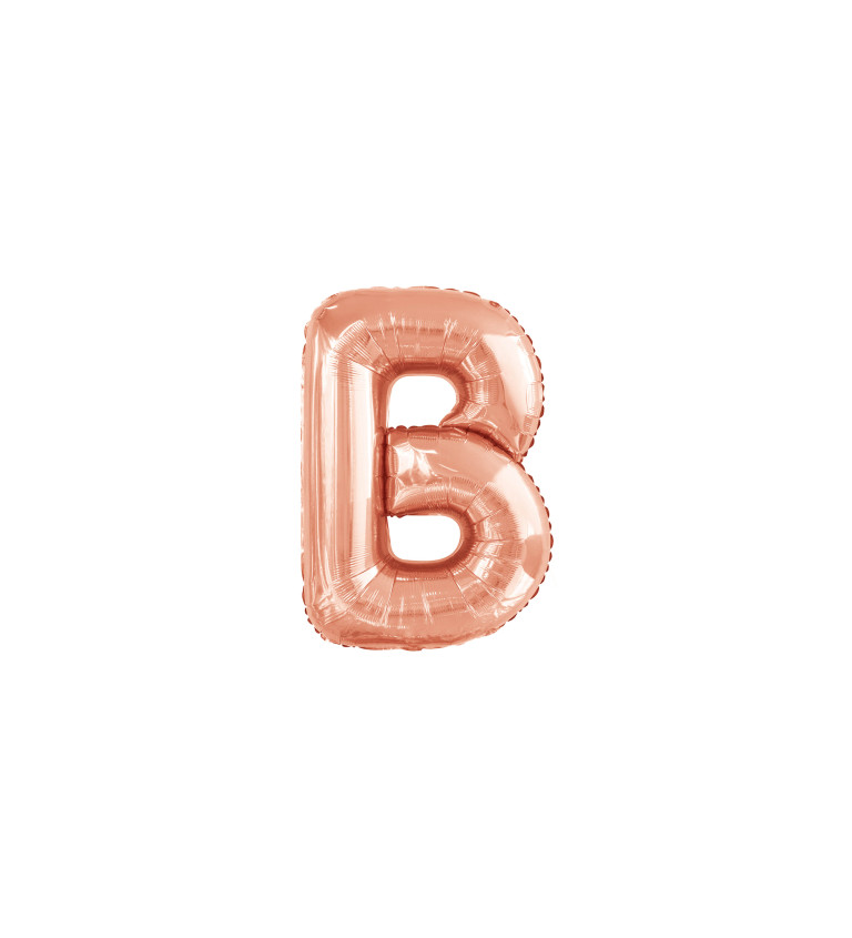 Fóliový balónek velký - růžově zlaté písmeno B