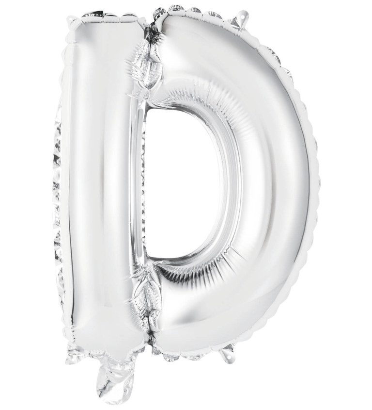 Fóliový balónek malý - stříbrné písmeno D