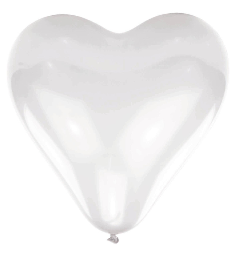 Latexové bílé balonky srdce