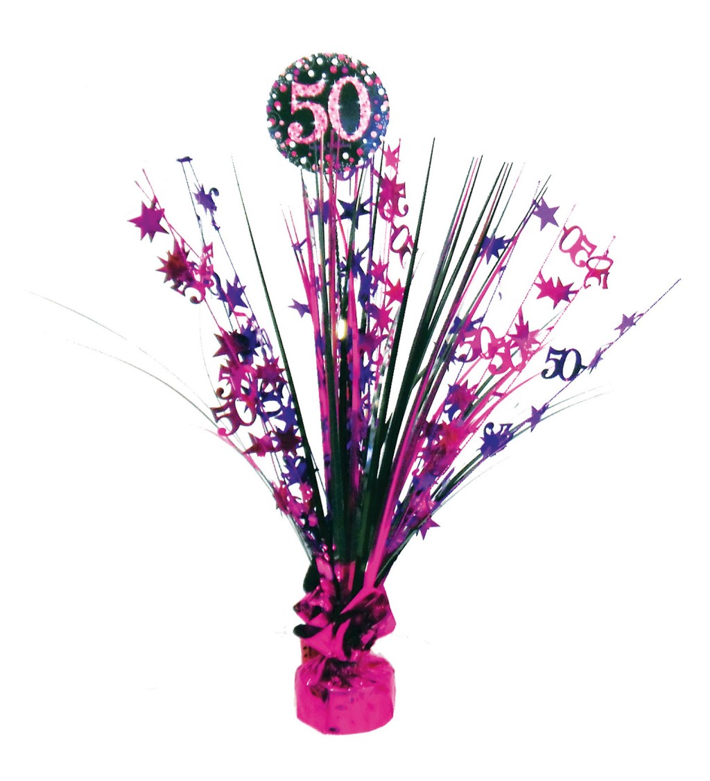 Dekorace Happy Birthday 50 - růžová kaskáda