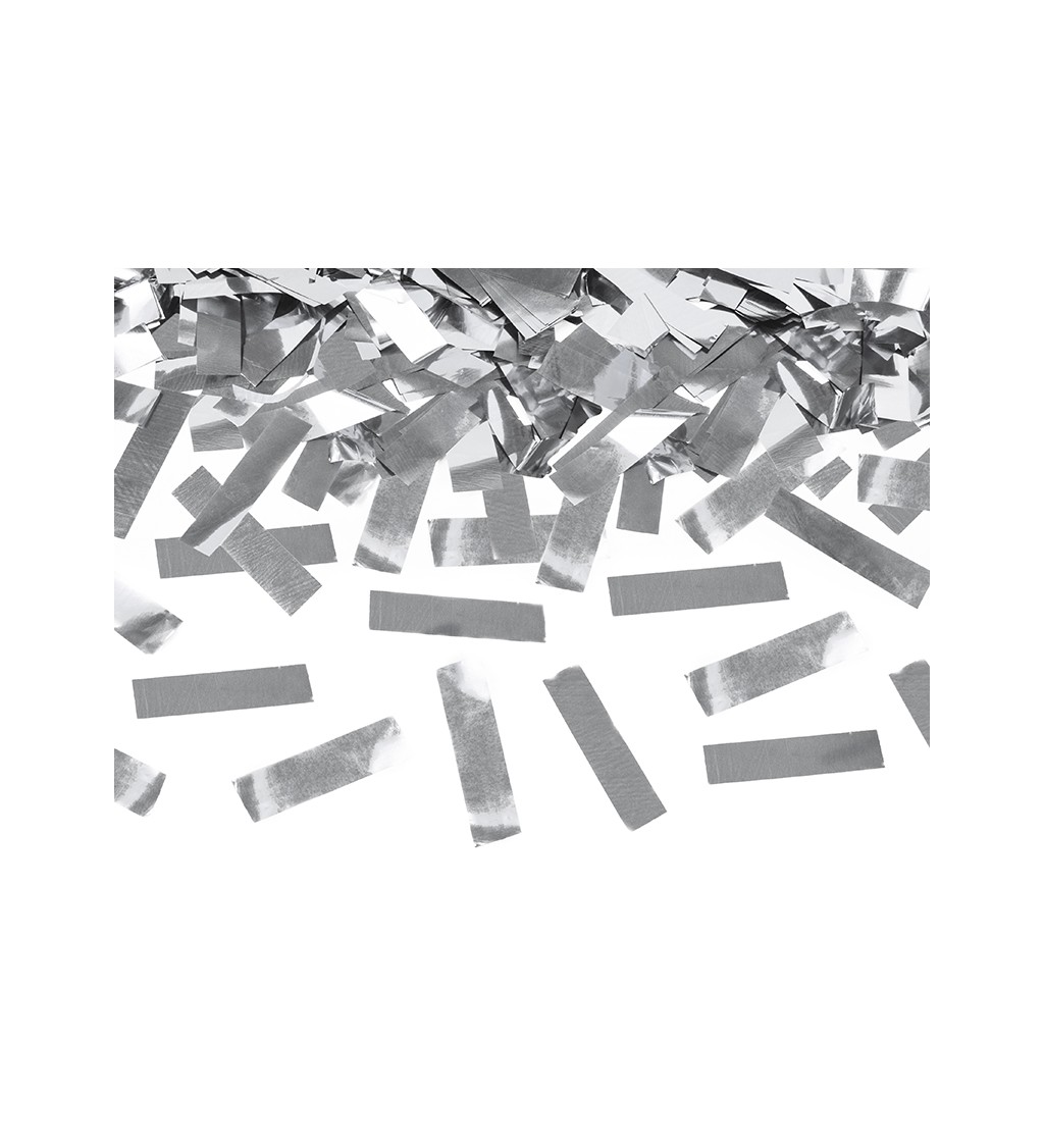 Vystřelovací stříbrné konfety - proužky