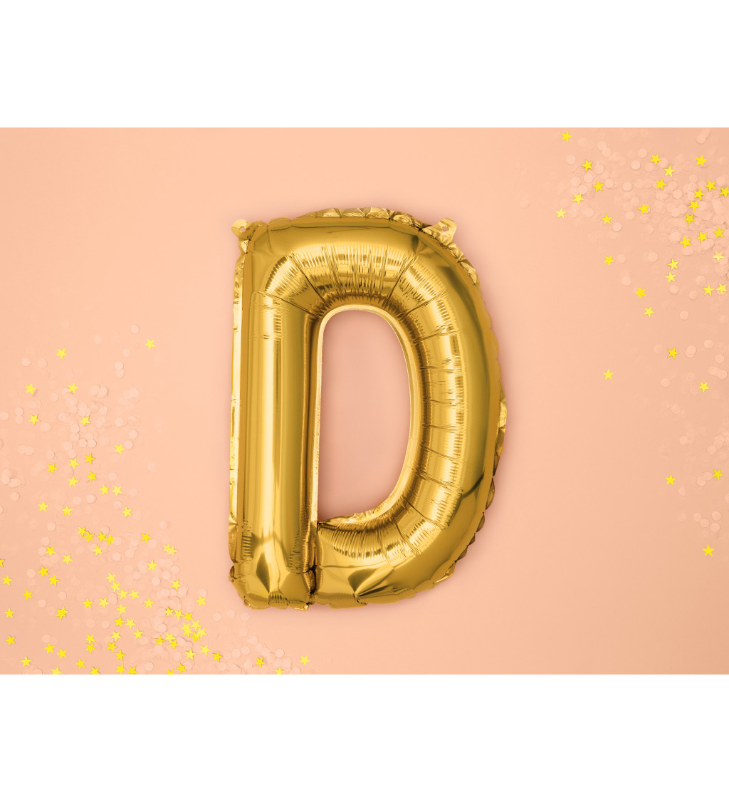 Fóliový balónek - zlaté písmeno D