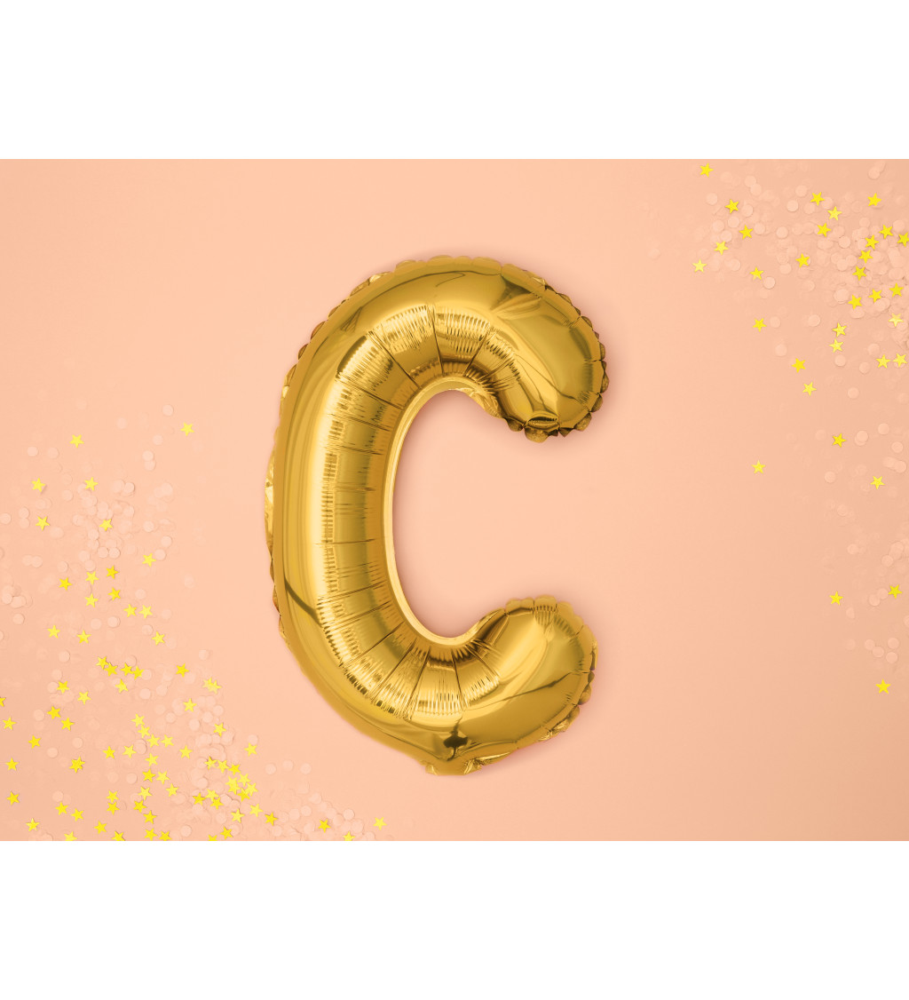 Fóliový balónek - zlaté písmeno C