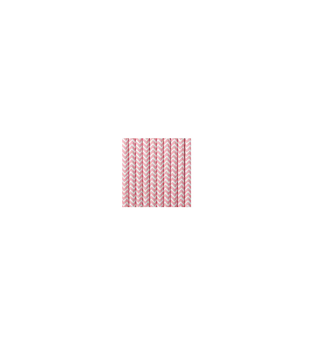 Brčka papírová s vlnkami - růžová