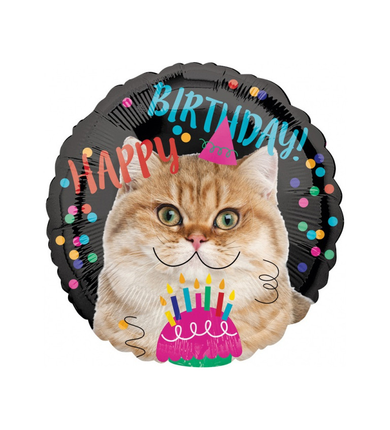 Balón "Happy Birthday Cat"