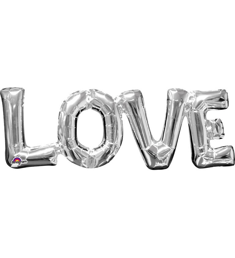 Balonek "LOVE" - stříbrný