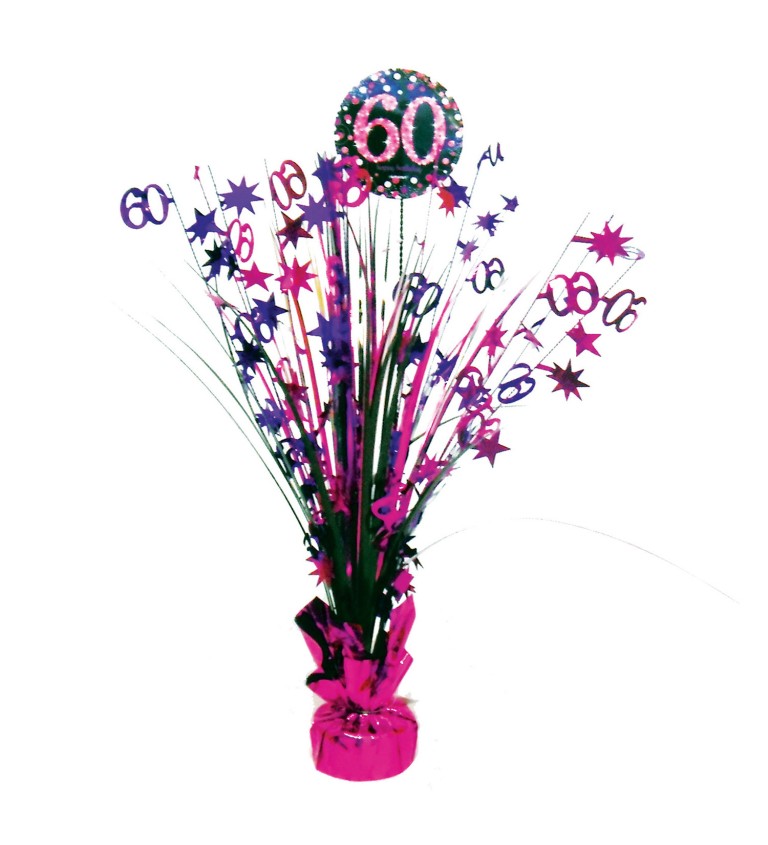 Dekorace Happy Birthday 60 - růžová kaskáda