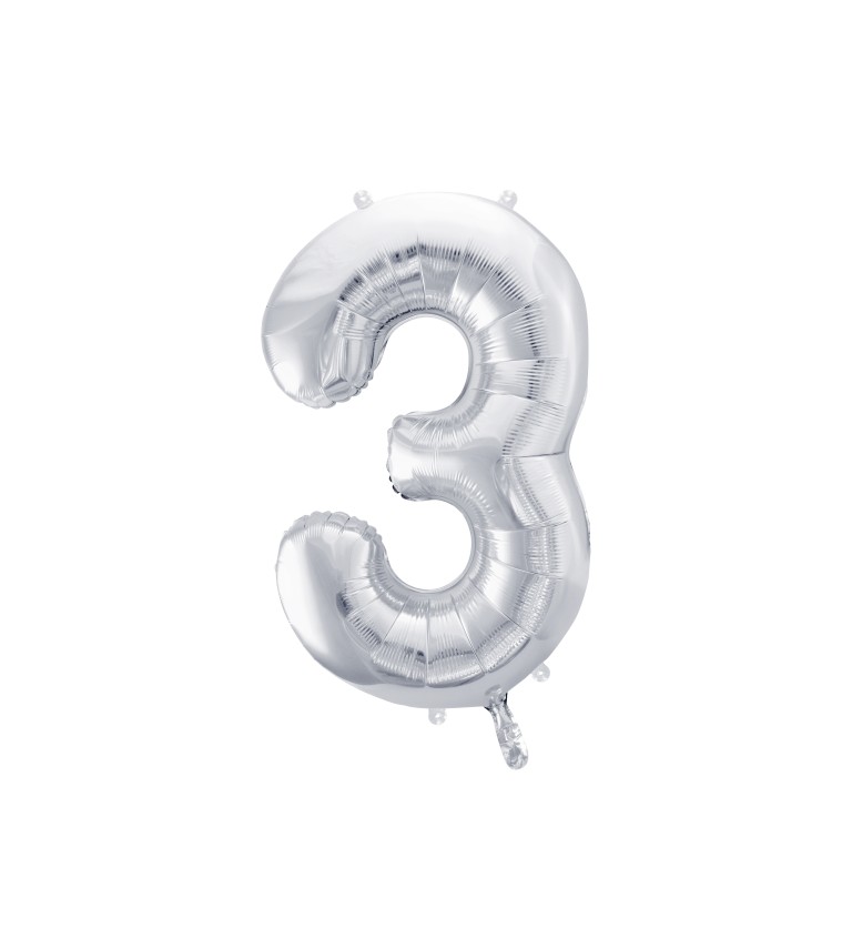 Balónek s číslem - stříbrný
