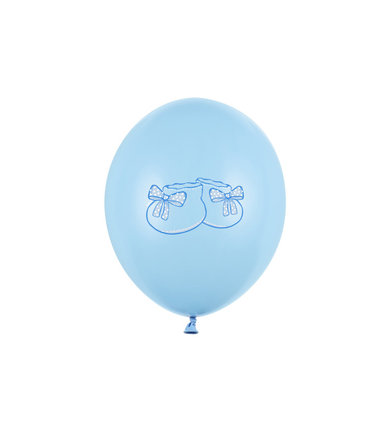 Balónek modrý s potiskem botiček