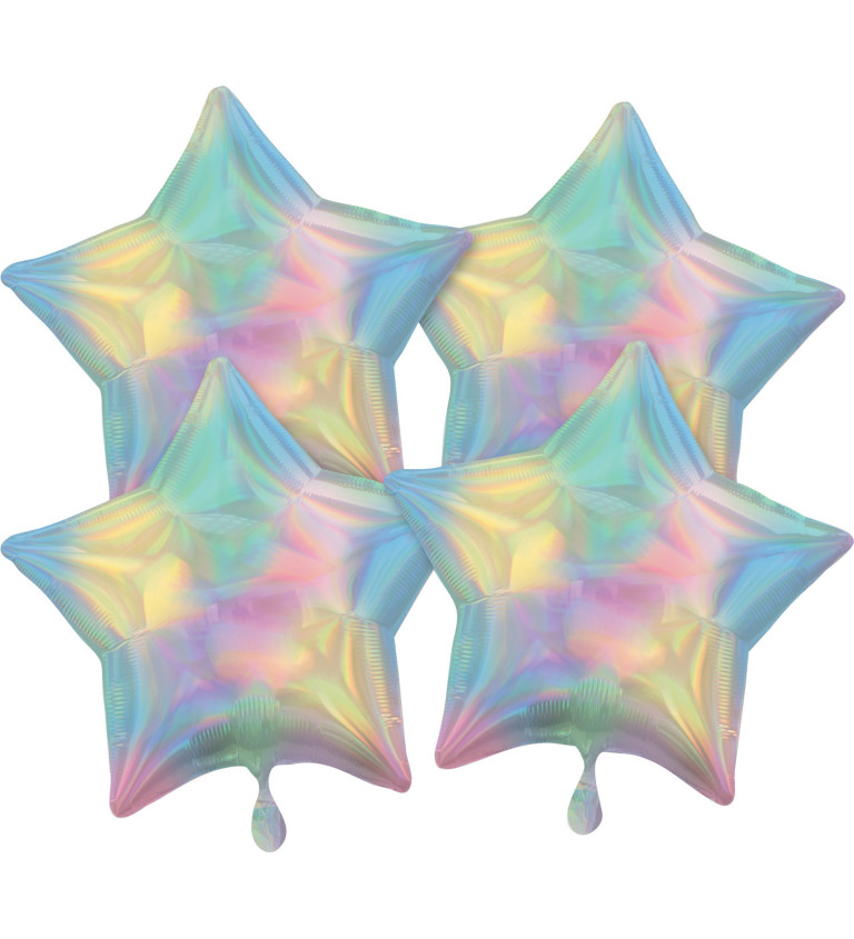 Sada duhově pastelových fóliových balónků II