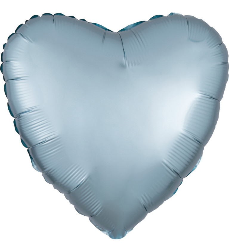 Balónek srdce saténové - světle modré