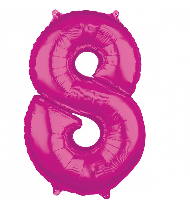 Růžový balónek s číslem 8