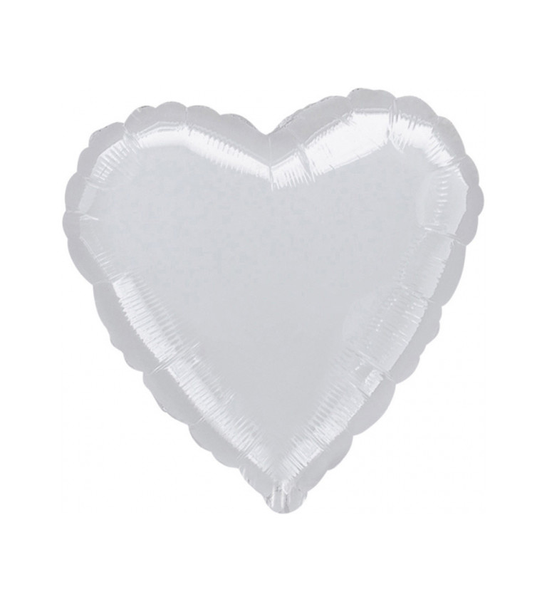 Balón fóliový srdce - stříbrné