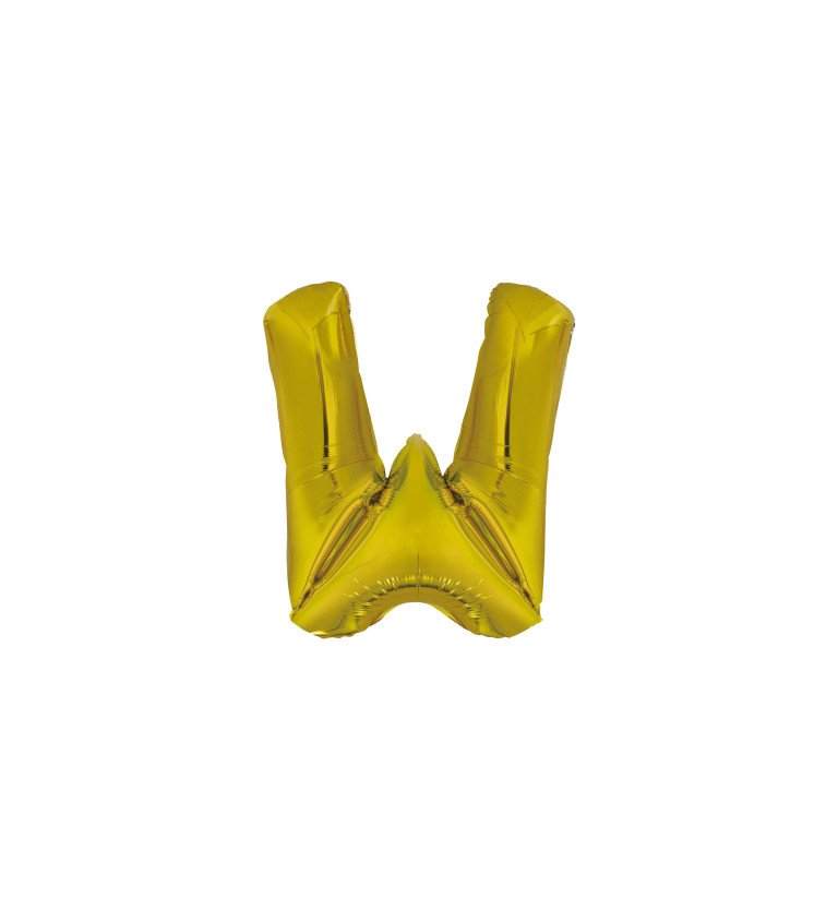 Zlatý balónek s písmenem 'W'