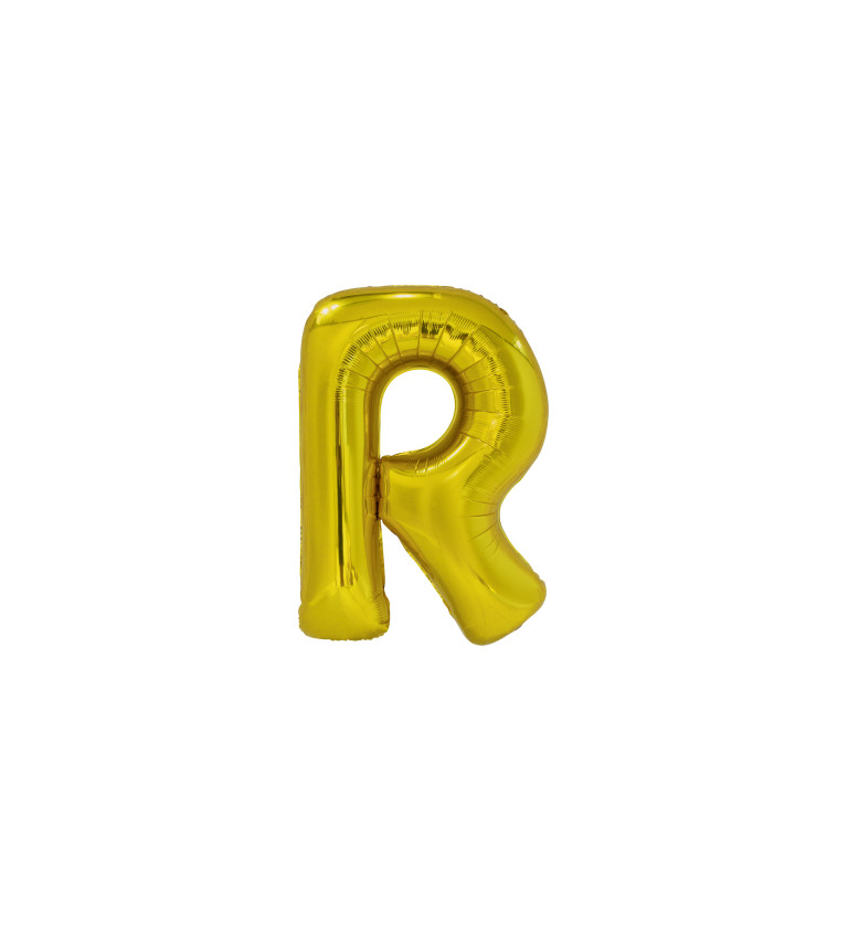 Zlatý balónek s písmenem 'R'