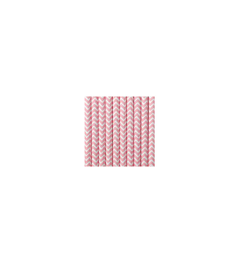 Brčka papírová s vlnkami - růžová